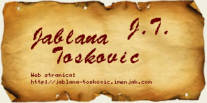 Jablana Tošković vizit kartica